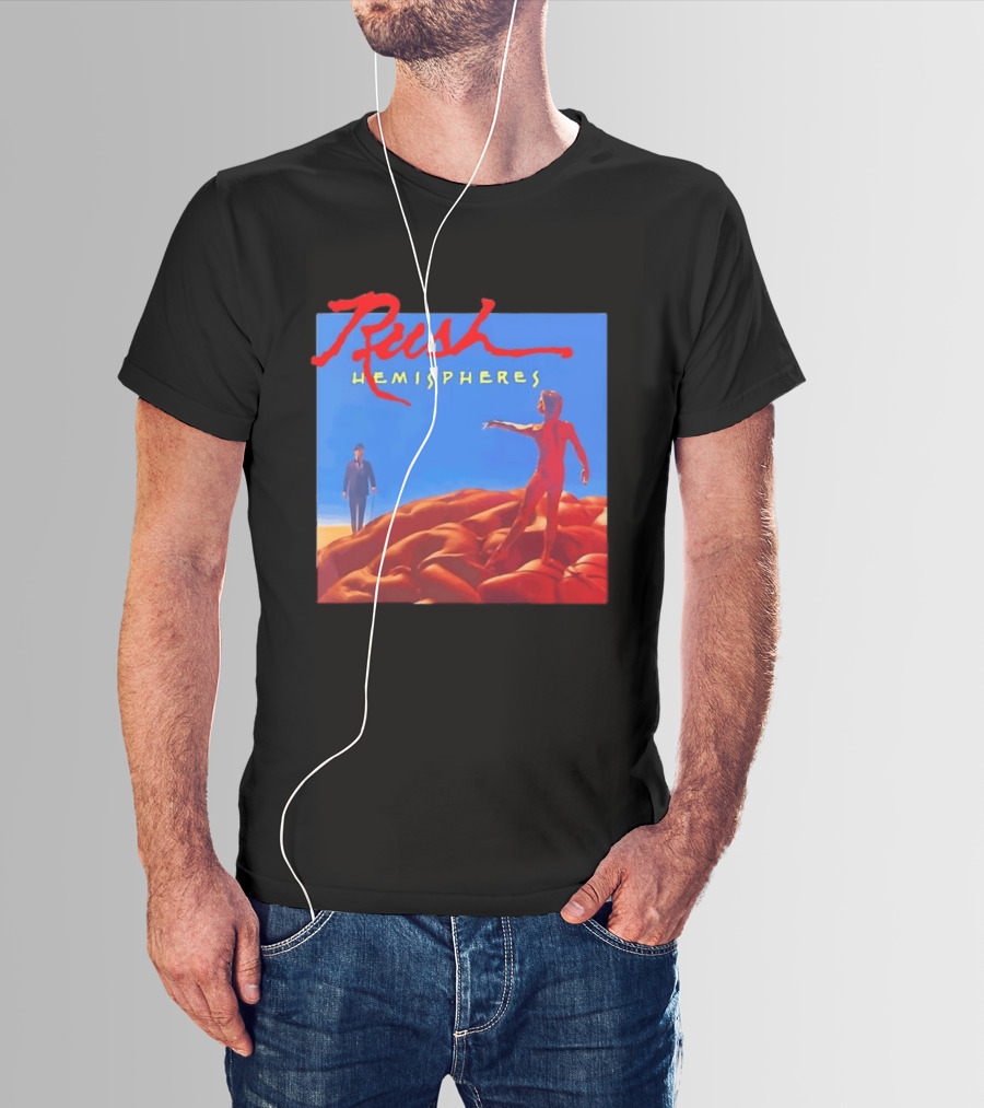Rush Hemispheres Album Cover Artwork With Brain T-Shirt