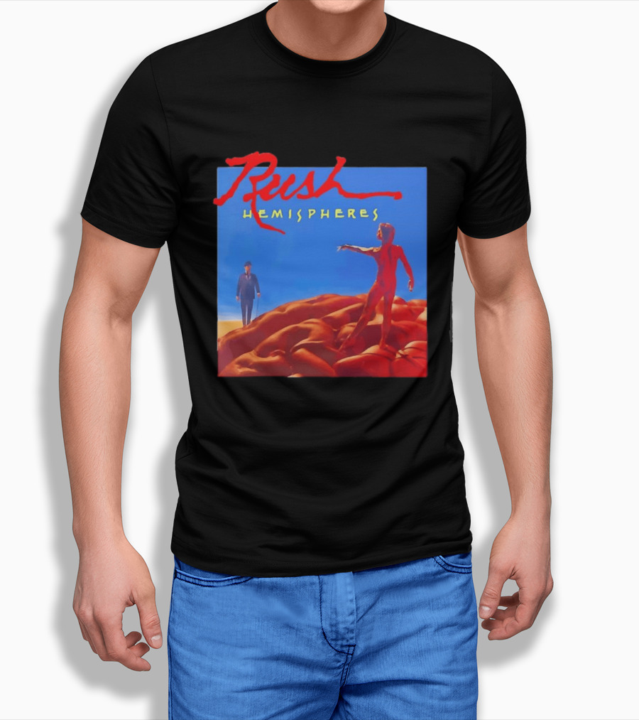 Rush Hemispheres Album Cover Artwork With Brain T-Shirt