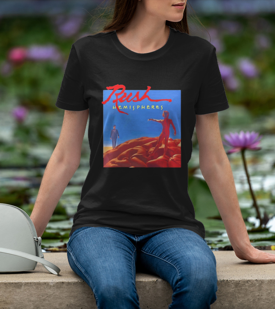 Rush Hemispheres Album Cover Artwork With Brain T-Shirt