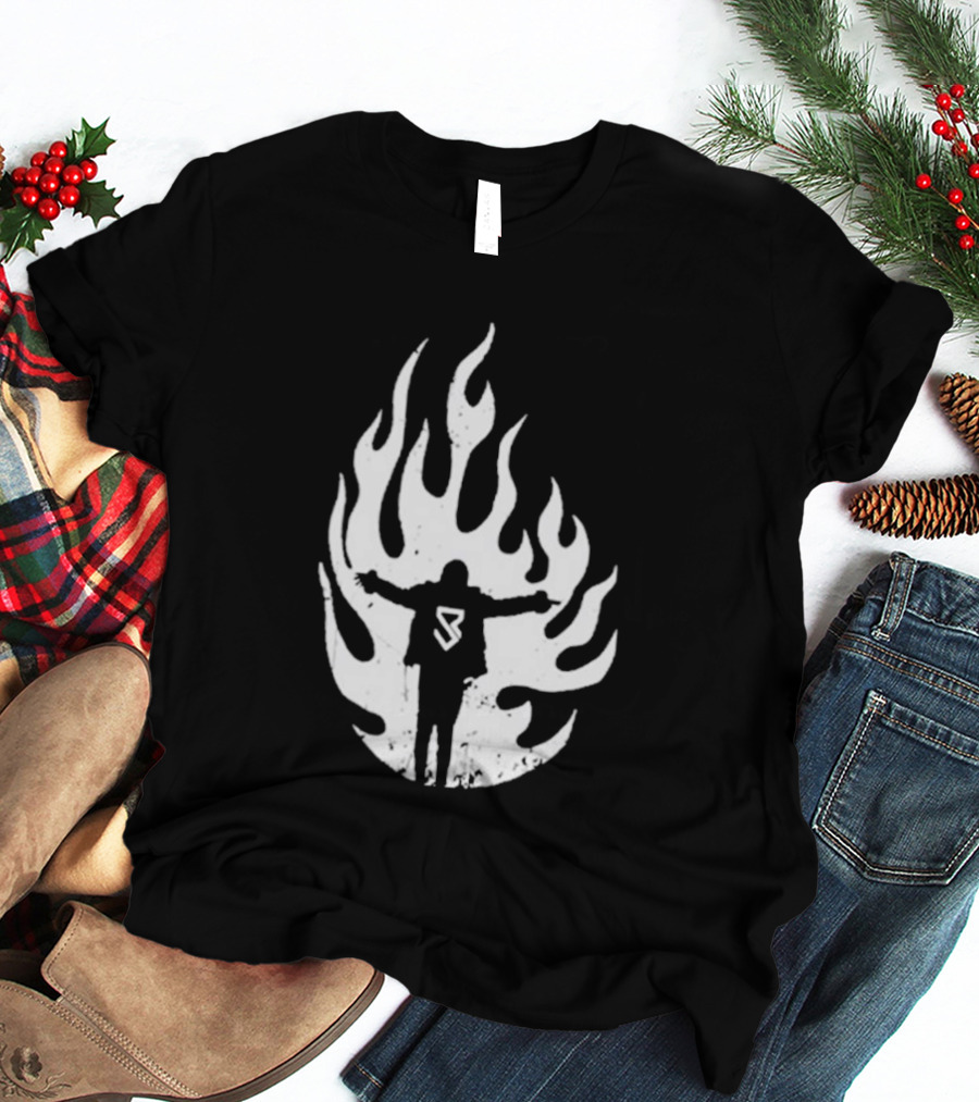 Seth Rollins SR Logo Flames WWE Fire T-Shirt