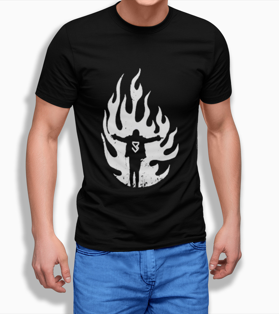 Seth Rollins SR Logo Flames WWE Fire T-Shirt