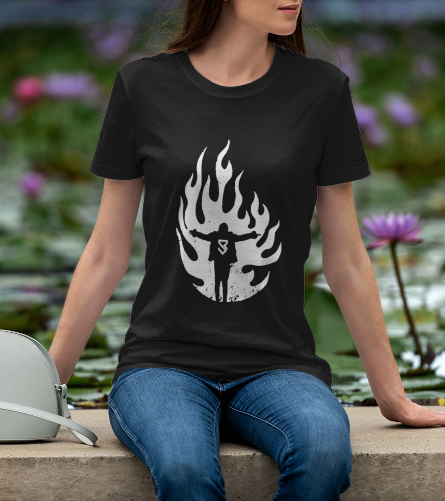 Seth Rollins SR Logo Flames WWE Fire T-Shirt