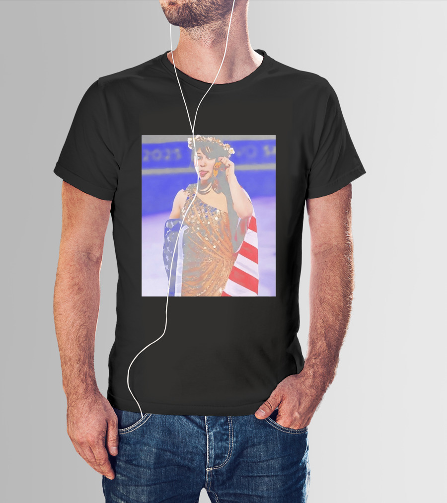 Alysa Liu Gold Medal USA Team Celebration With American Flag T-Shirt