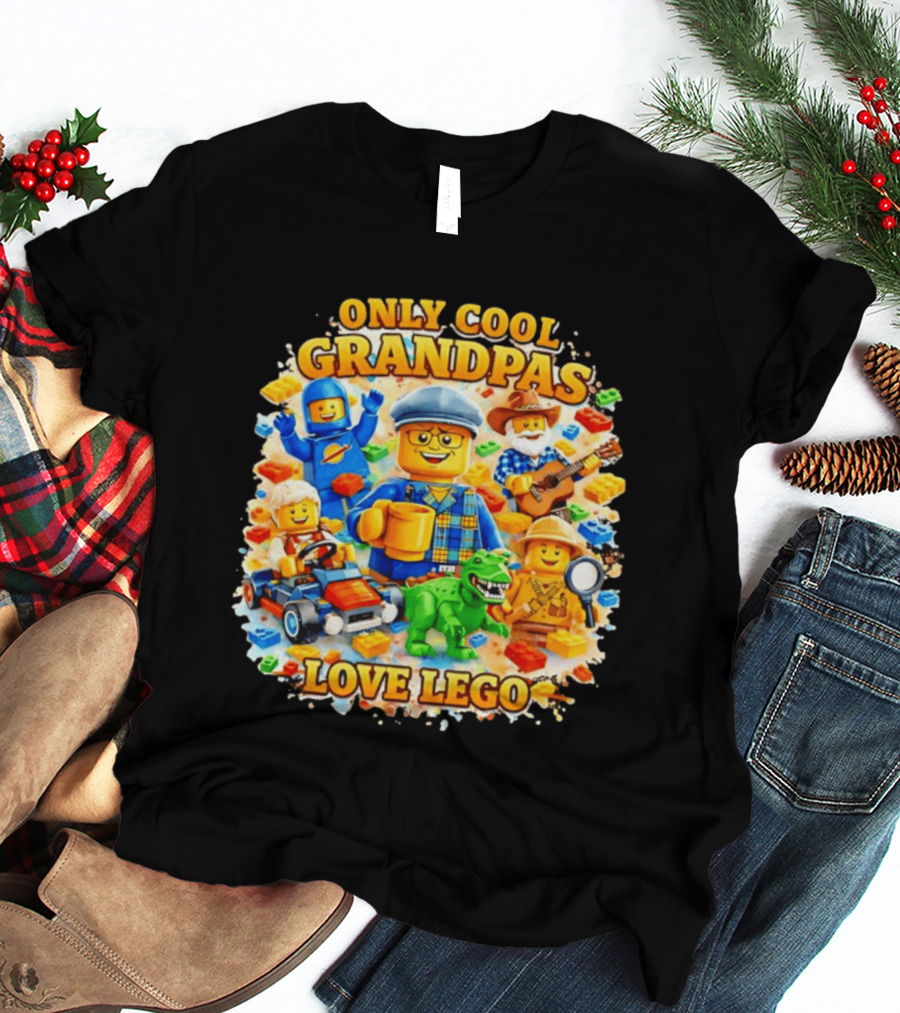 Only Cool Grandpas Love Lego With Fun Characters And Playful Themes T-Shirt