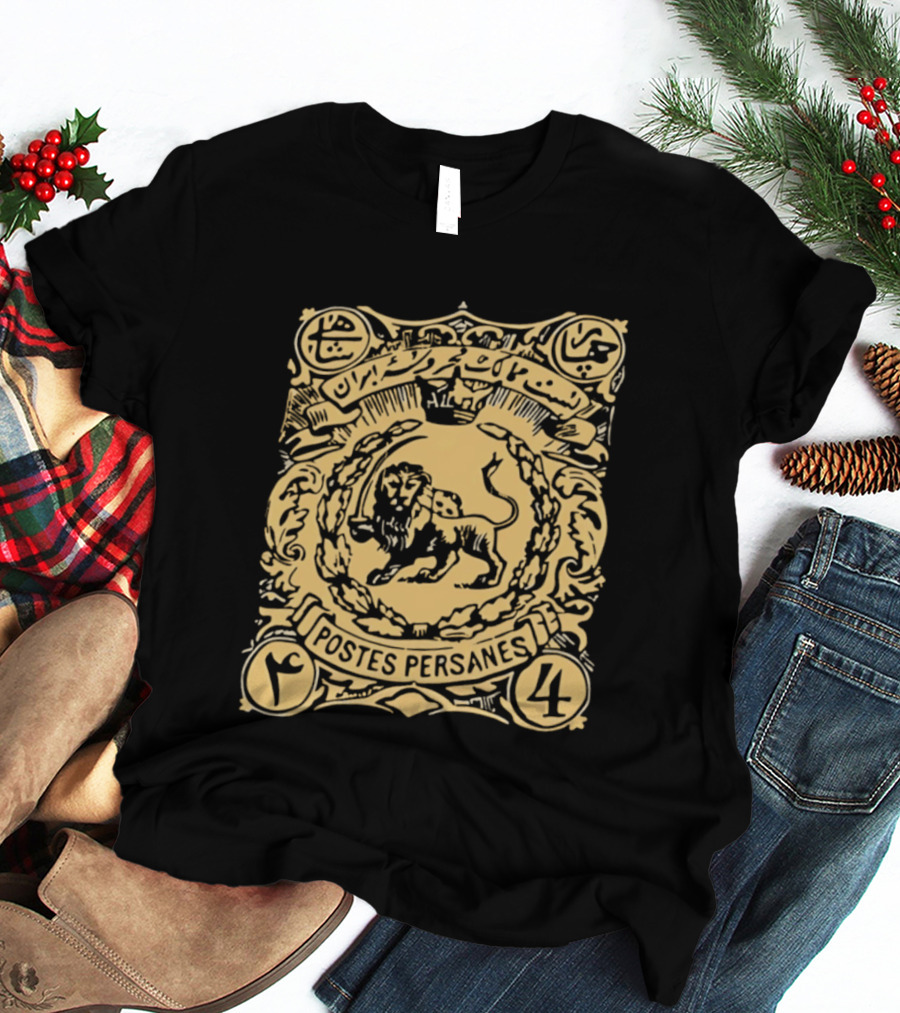 Postes Persanes Persian Lion Stamp Heritage T-Shirt