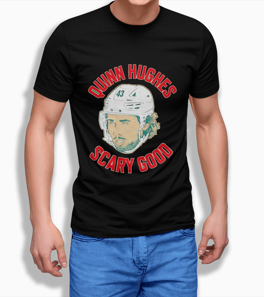 Quinn Hughes Scary Good Ghost Eyes 43 NHL T-Shirt