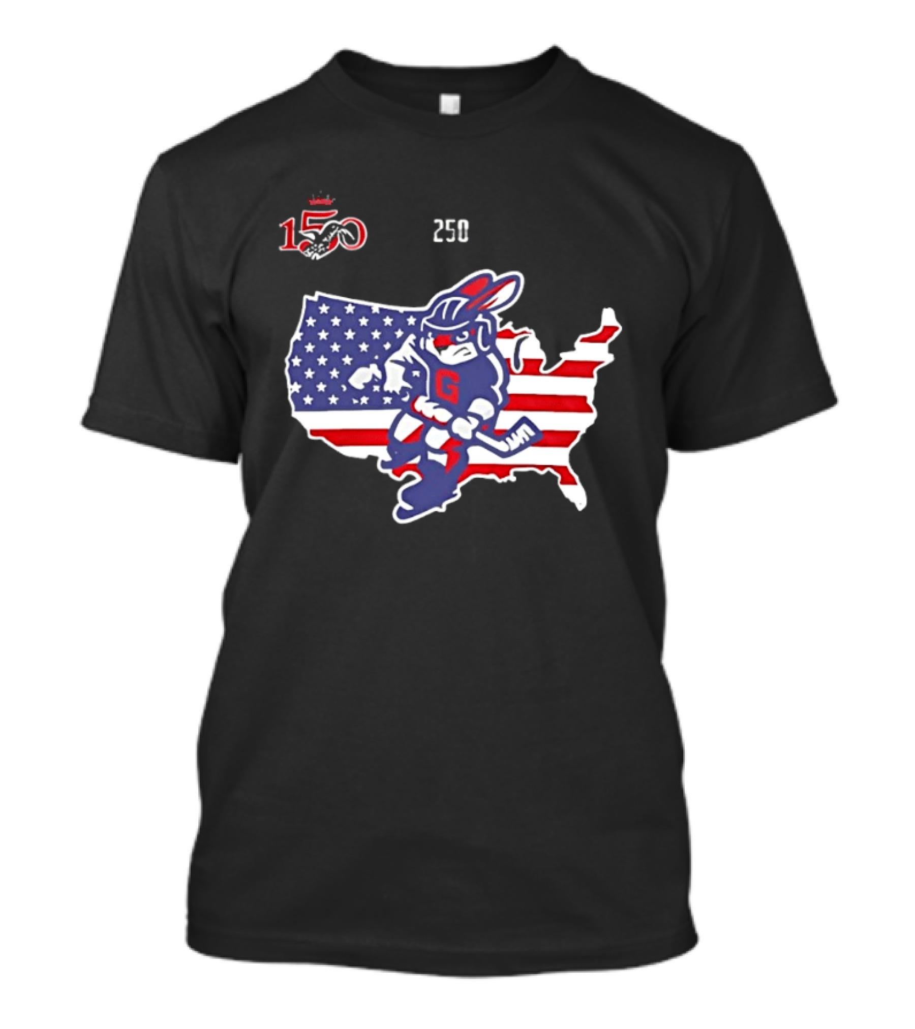 Greenville Swamp Rabbits 2026 Military Appreciation USA Map Anniversary 150 T-Shirt