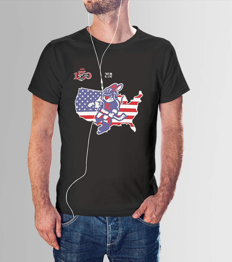 Greenville Swamp Rabbits 2026 Military Appreciation USA Map Anniversary 150 T-Shirt