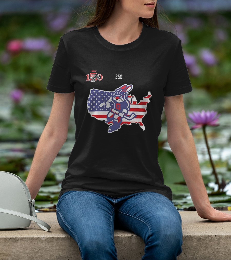 Greenville Swamp Rabbits 2026 Military Appreciation USA Map Anniversary 150 T-Shirt