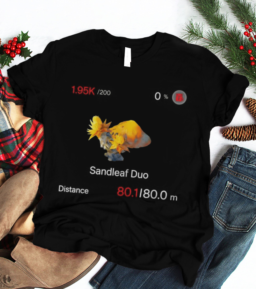Sandleaf Dou Yellow Flowers With 395km Distance And 500/190.9m T-Shirt