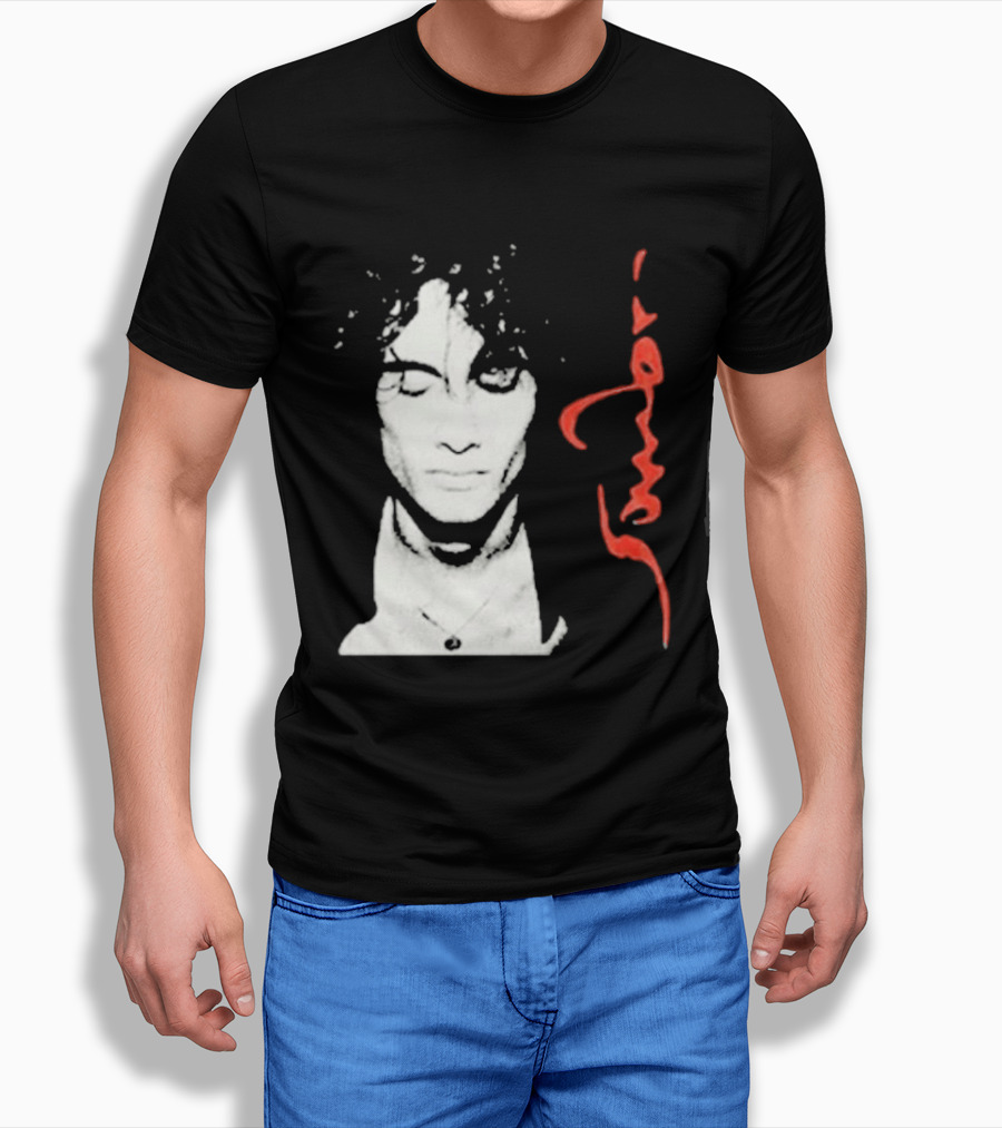 Sombr Facecard Tea Abstract Monochrome Red Accents T-Shirt