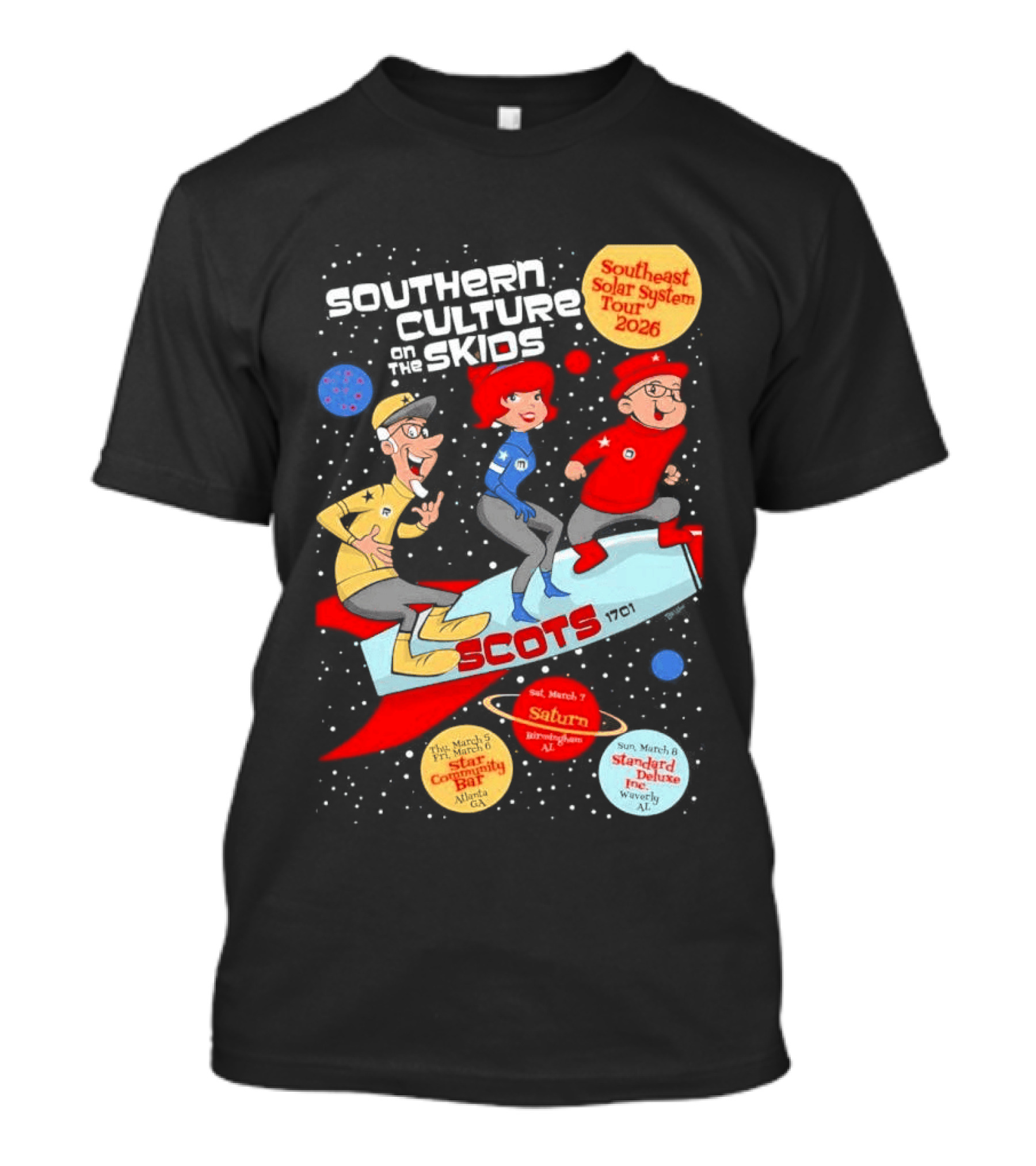Southern Culture On The Skids Southeast Solar System Tour 2026 SCOTS Star Community Bar Atlanta T-Shirt