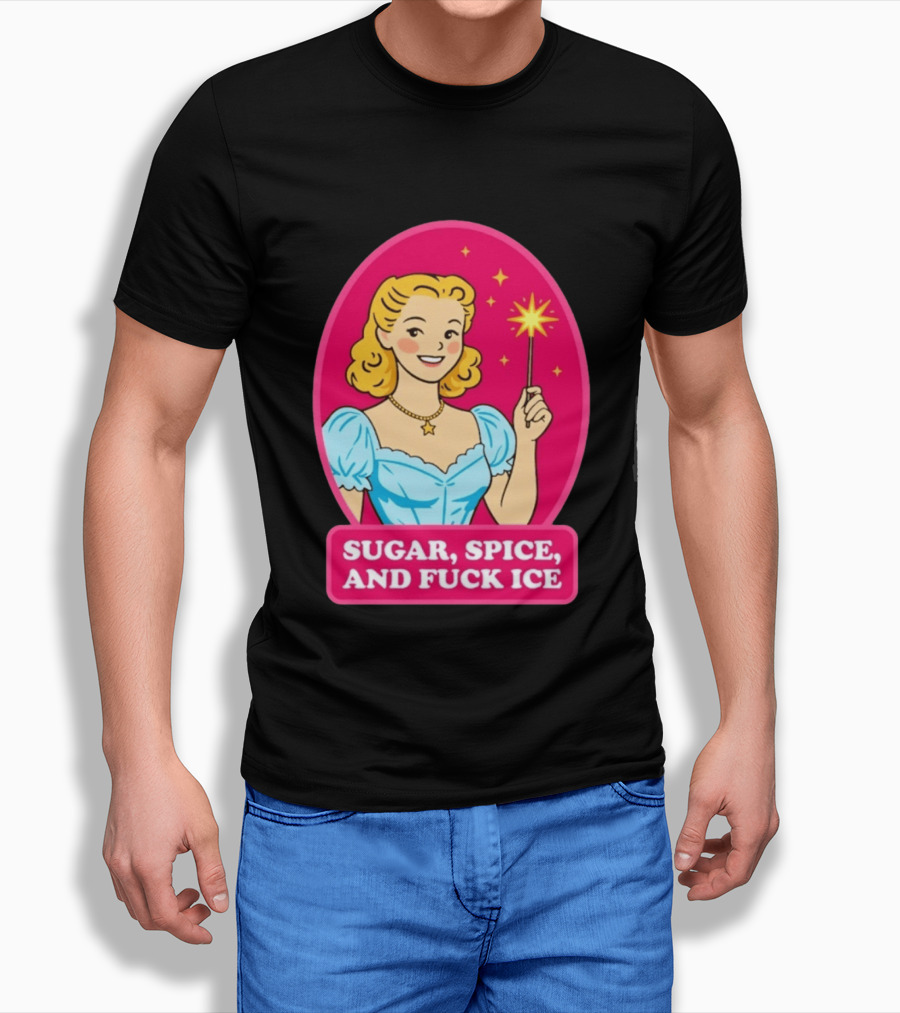 Sugar Spice And Fuck Ice Retro Cartoon Magic Wand T-Shirt