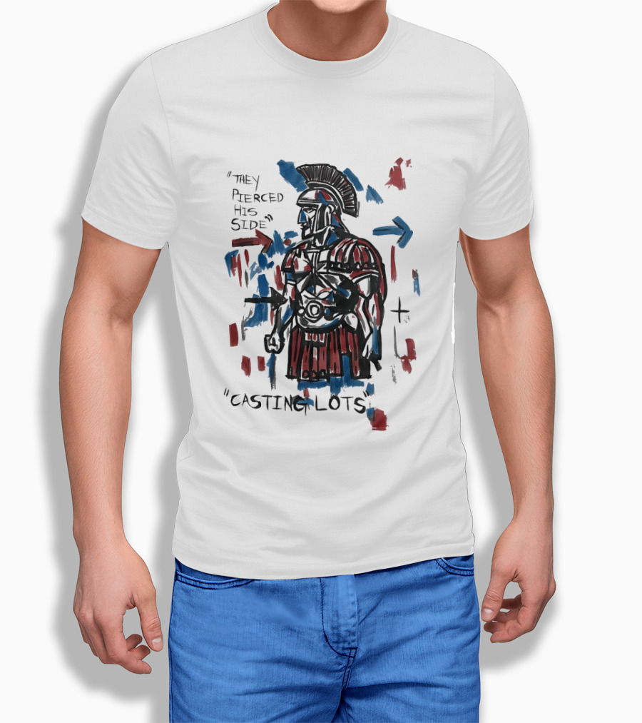 They Pierced His Side Casting Lots Roman Soldier T-Shirt