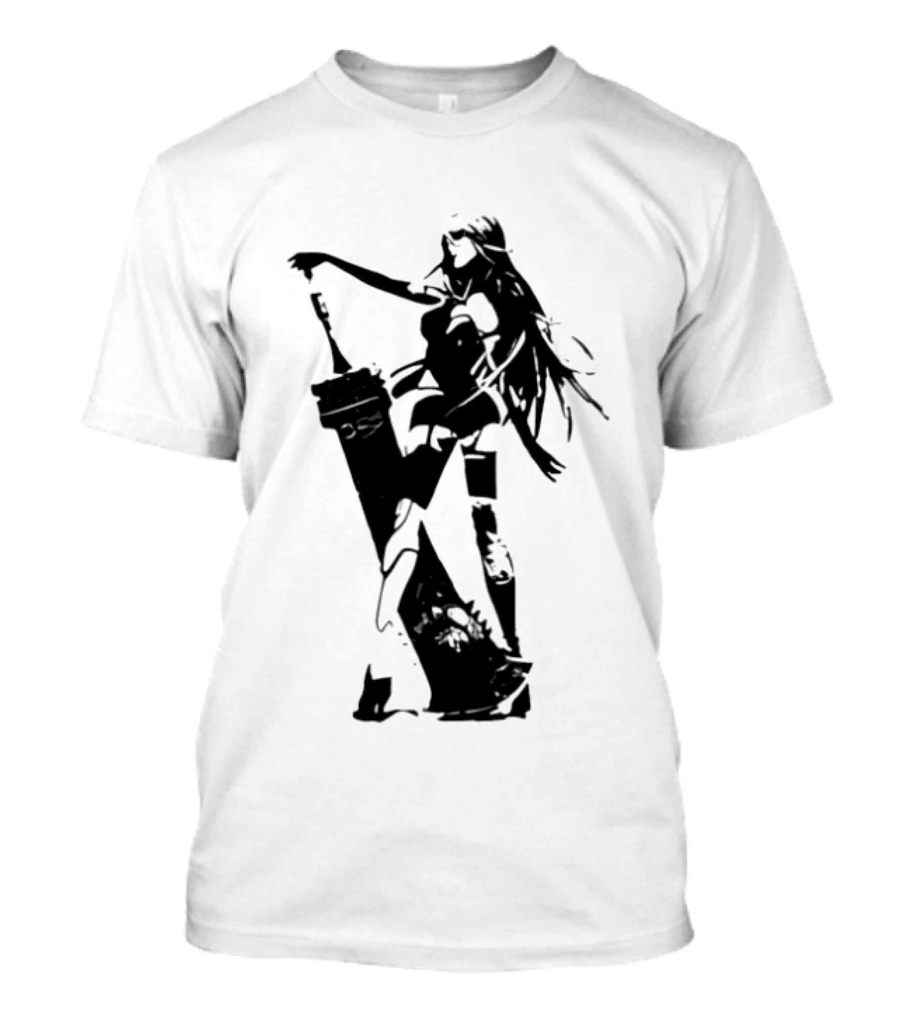 Weathered Nier Automata A2 Silhouette Black T-Shirt