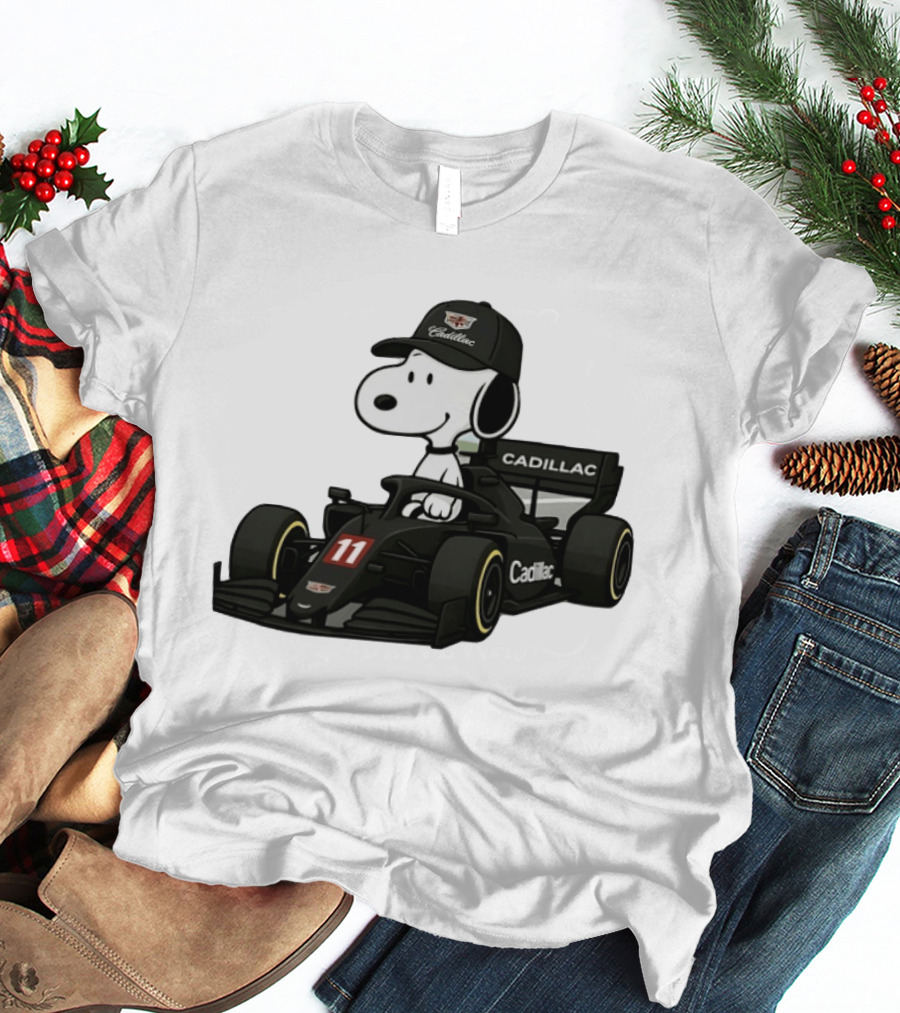 Cadillac Snoopy Formula 1 Racing Car With Number 11 T-Shirt