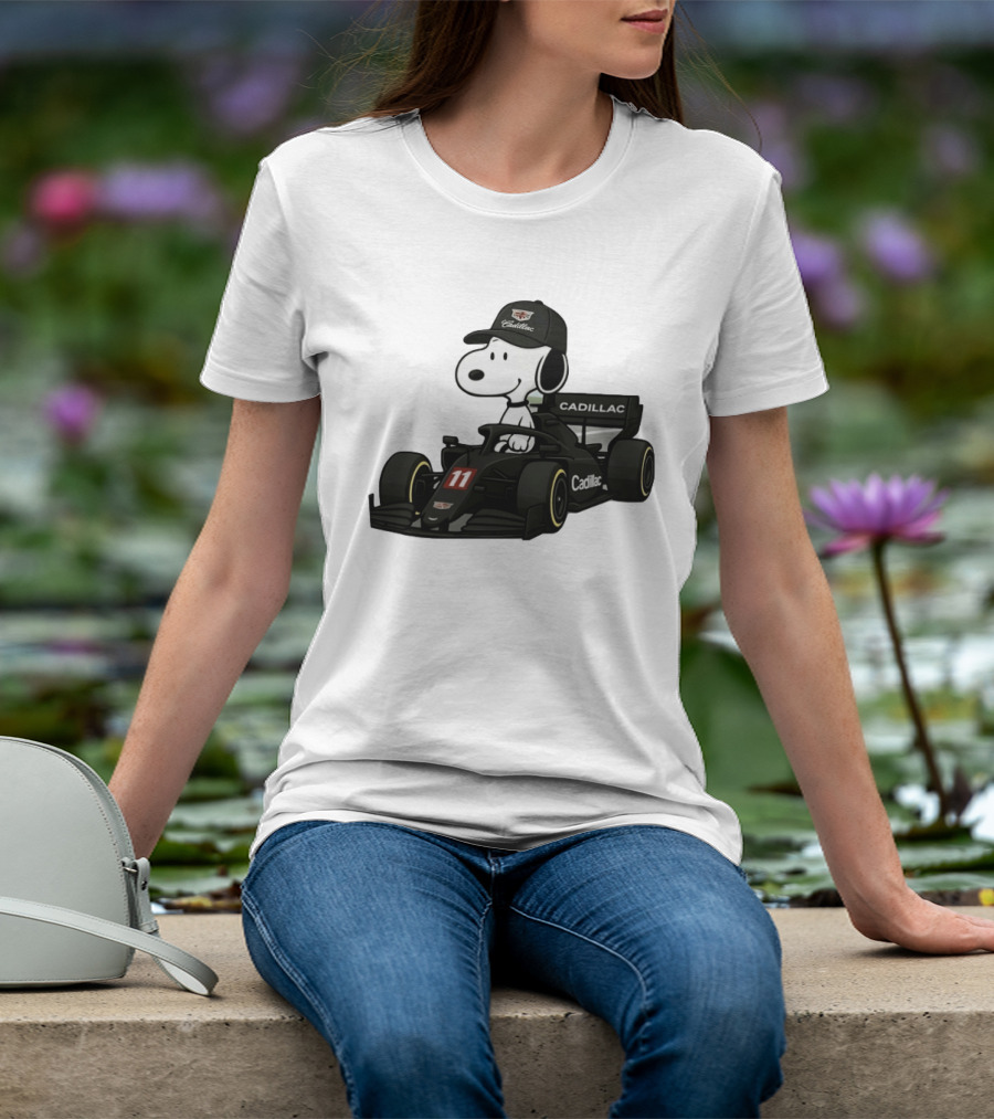 Cadillac Snoopy Formula 1 Racing Car With Number 11 T-Shirt