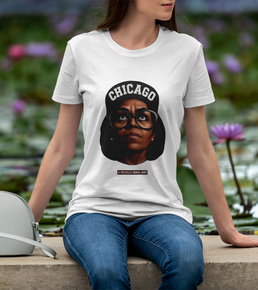 Chicago Michelle Obama Joint Big Face T-Shirt