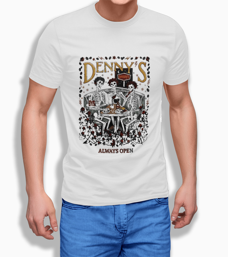 Denny's Grateful Dead Skeletons Always Open T-Shirt