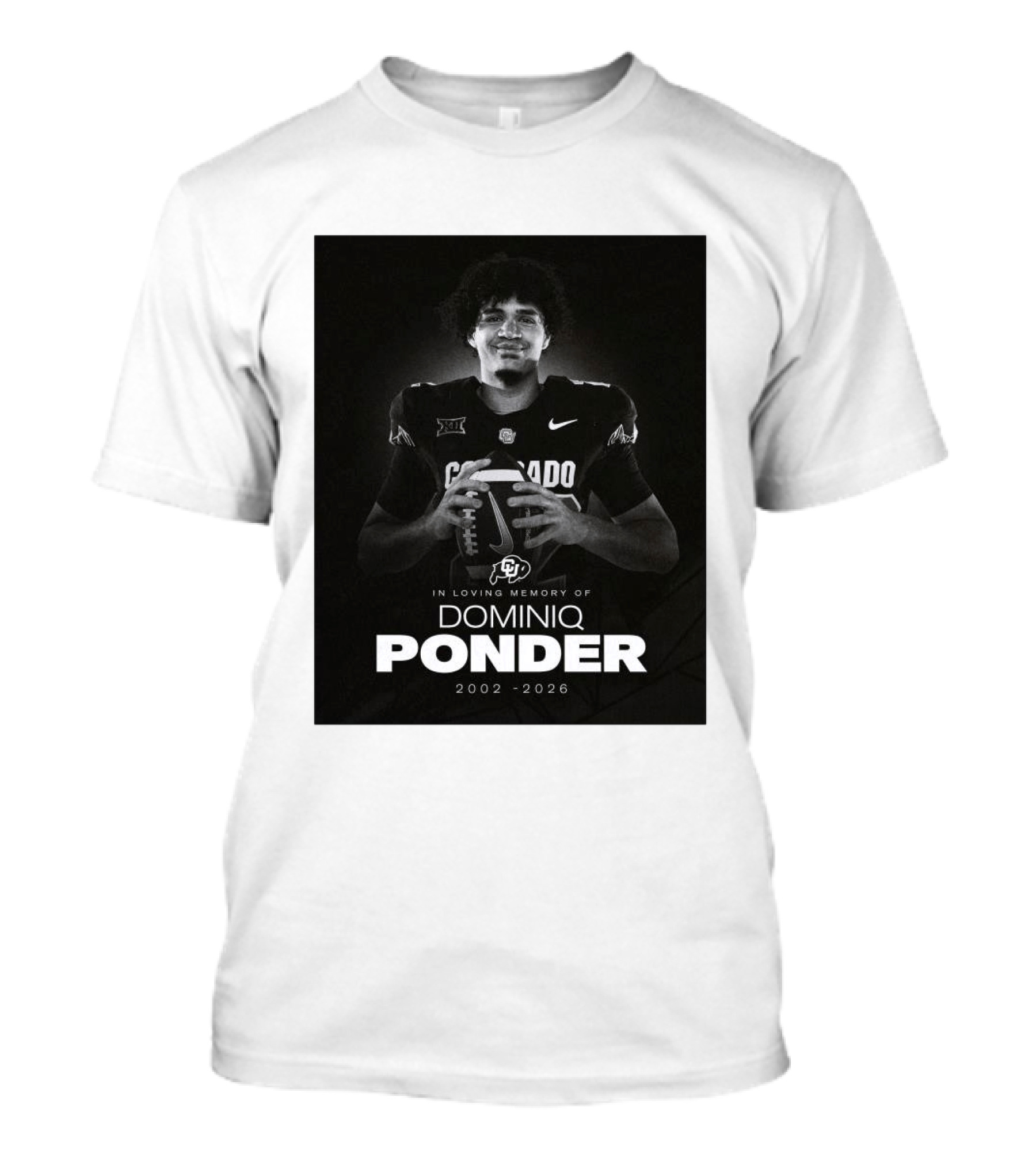 Colorado Buffaloes Football In Loving Memory Of Dominiq Ponder 2002 2026 T-Shirt