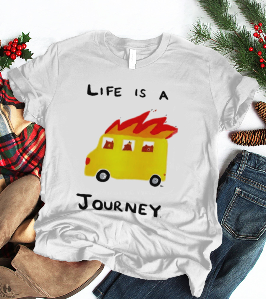 Billy Murphy Life Is A Journey Flaming Bus Adventure T-Shirt