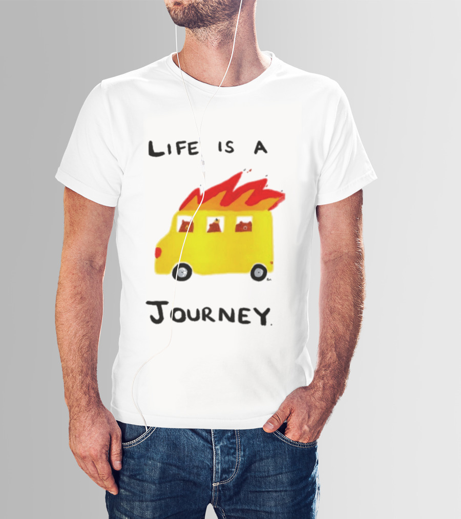 Billy Murphy Life Is A Journey Flaming Bus Adventure T-Shirt