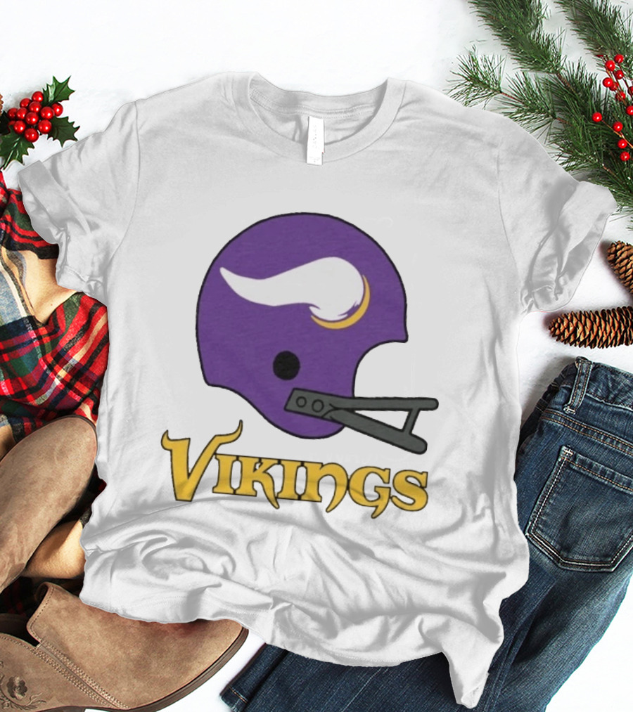 Vikings Minnesota Big Helmet Purple Football Team T-Shirt