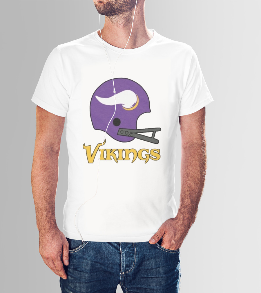 Vikings Minnesota Big Helmet Purple Football Team T-Shirt