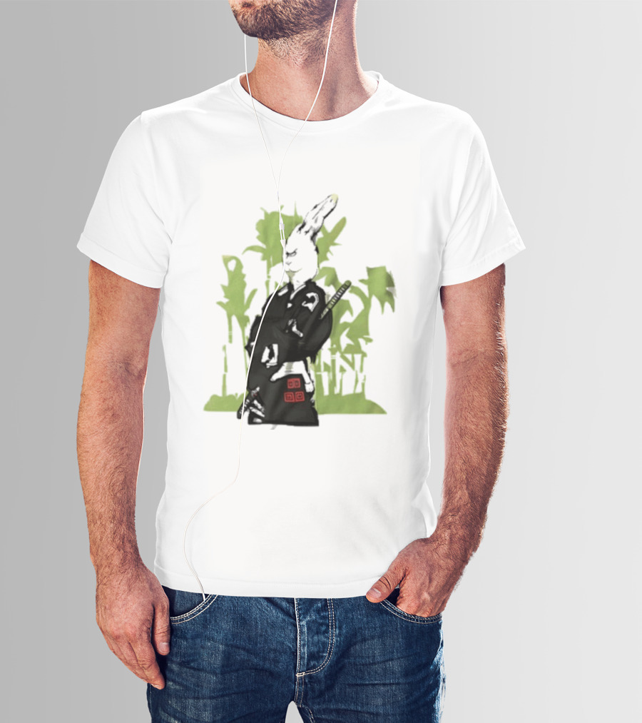 Samurai Rabbit Jeremy Peep Show Bamboo Warrior T-Shirt