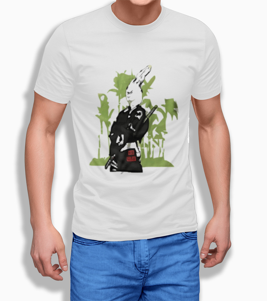 Samurai Rabbit Jeremy Peep Show Bamboo Warrior T-Shirt