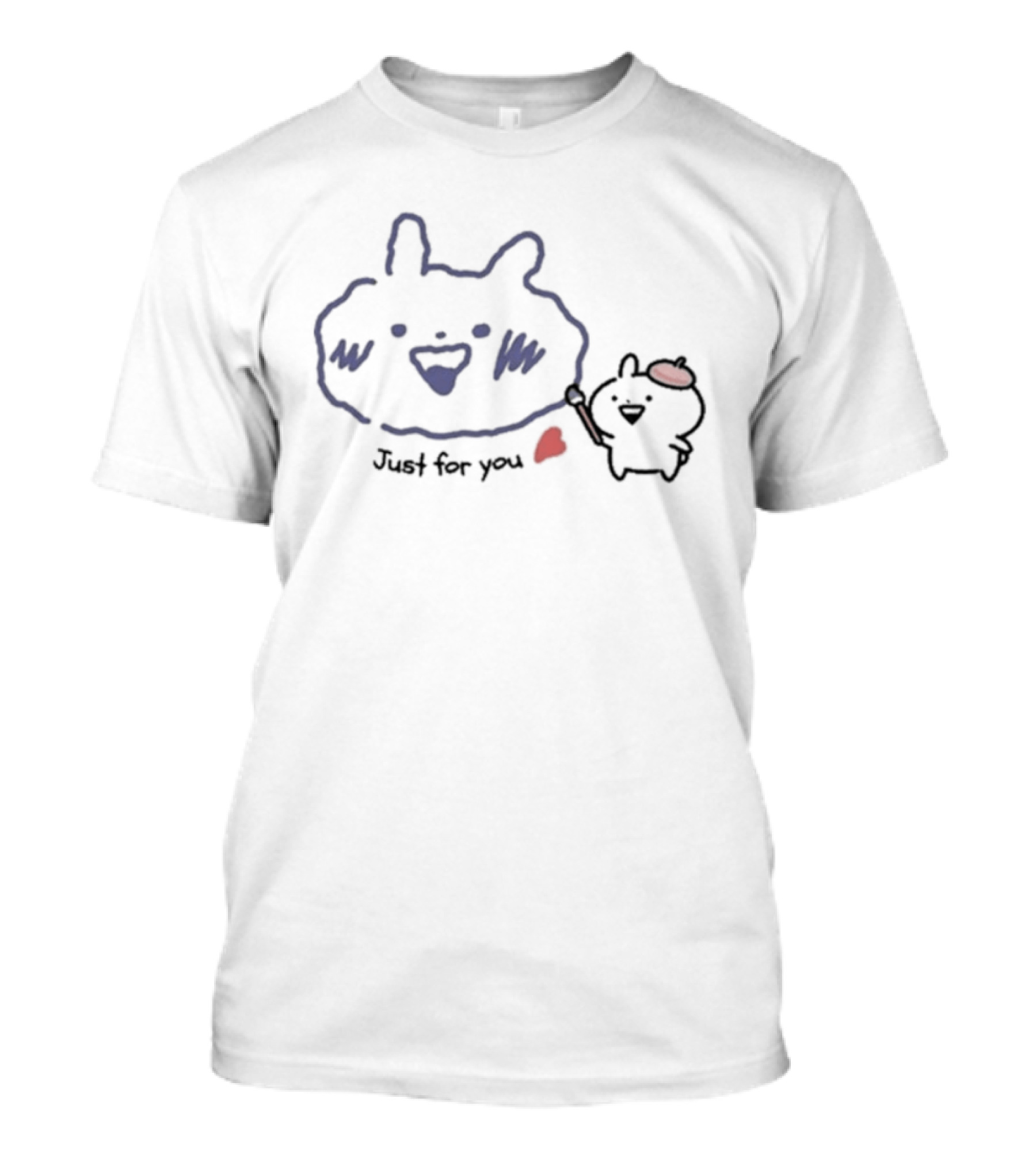 Usagyuuun Just For You Cute Cartoon Bunny And Heart T-Shirt