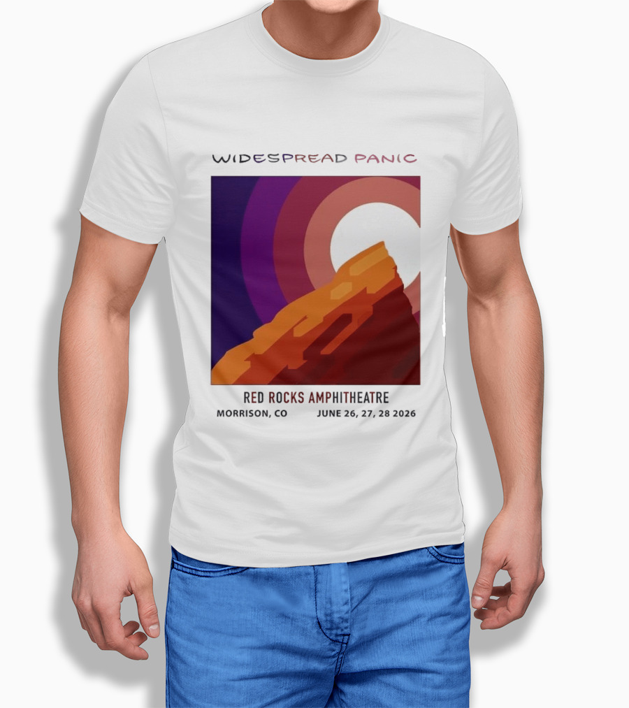 Widespread Panic Red Rocks Amphitheatre Morrison CO June 26 27 28 2026 T-Shirt
