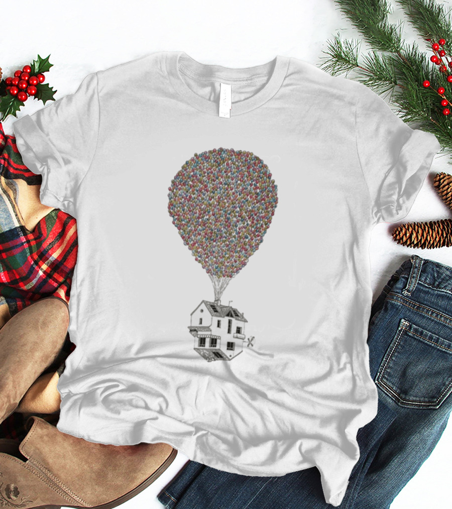 Wituka Houside Down Balloons House Uplift T-Shirt