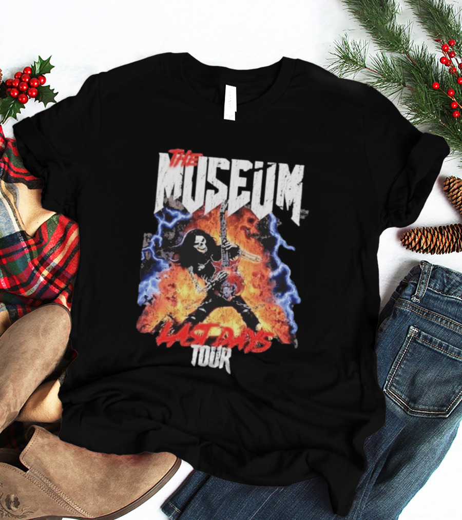 The Museum Last Days Tour Rock Star Electric Guitar Flames T-Shirt