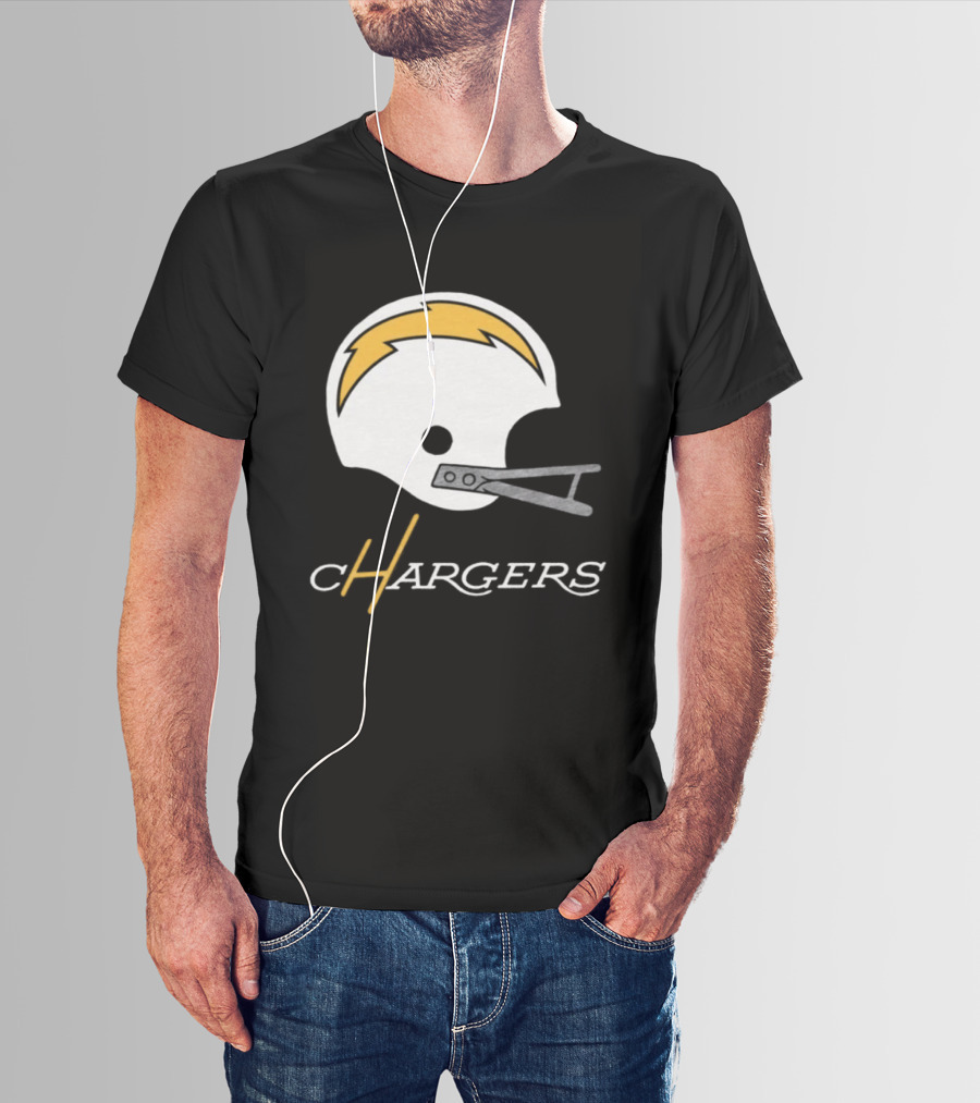 Los Angeles Chargers Big Helmet Football Team T-Shirt