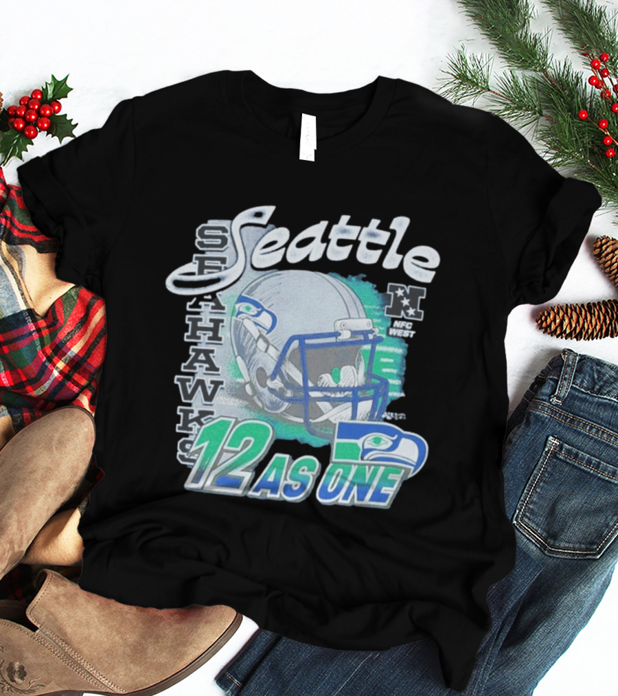 Seattle Seahawks Helmet 12 As One NFC West T-Shirt