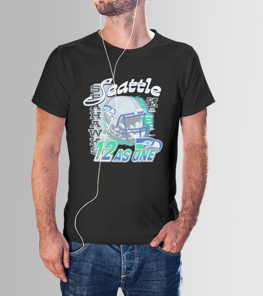 Seattle Seahawks Helmet 12 As One NFC West T-Shirt