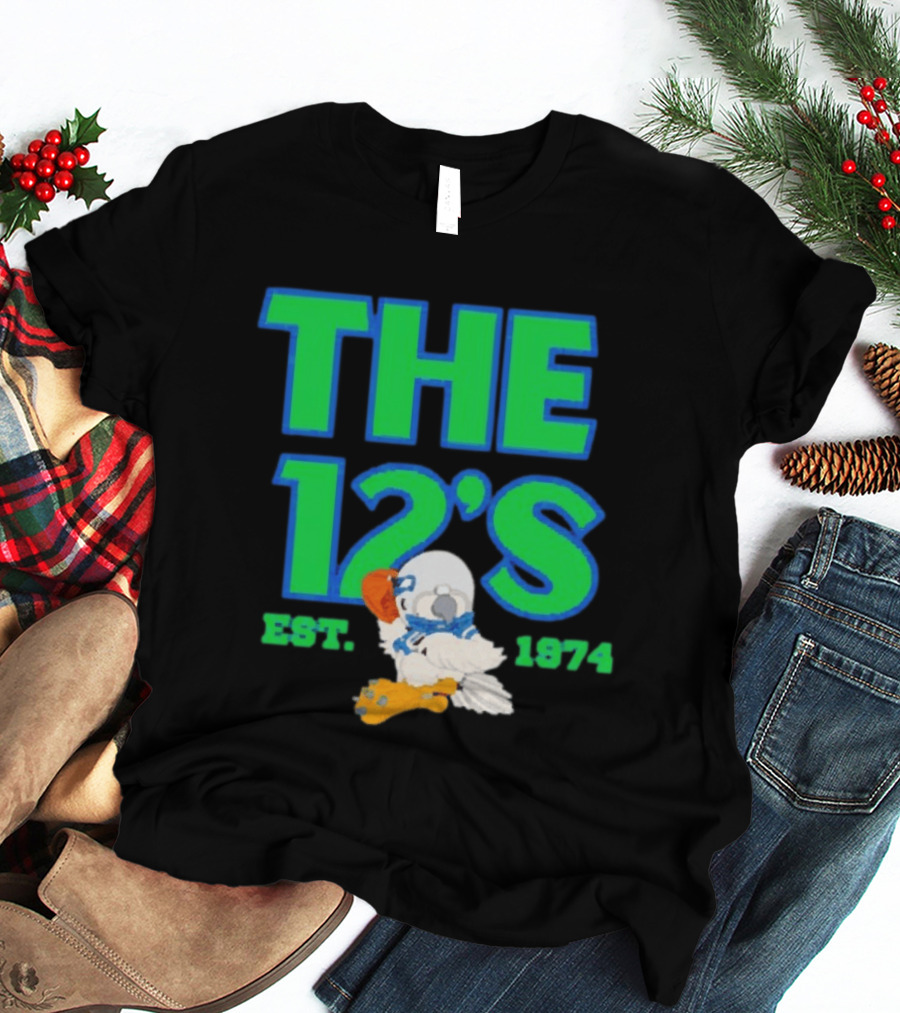 THE 12'S Est. 1974 Navy Grey Seattle Seahawks T-Shirt