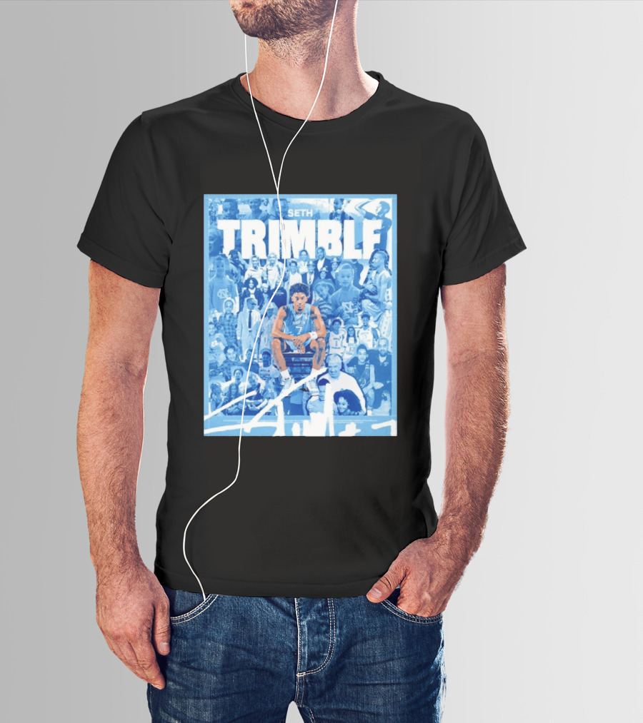 Seth Trimble North Carolina Tar Heels Basketball Collage T-Shirt
