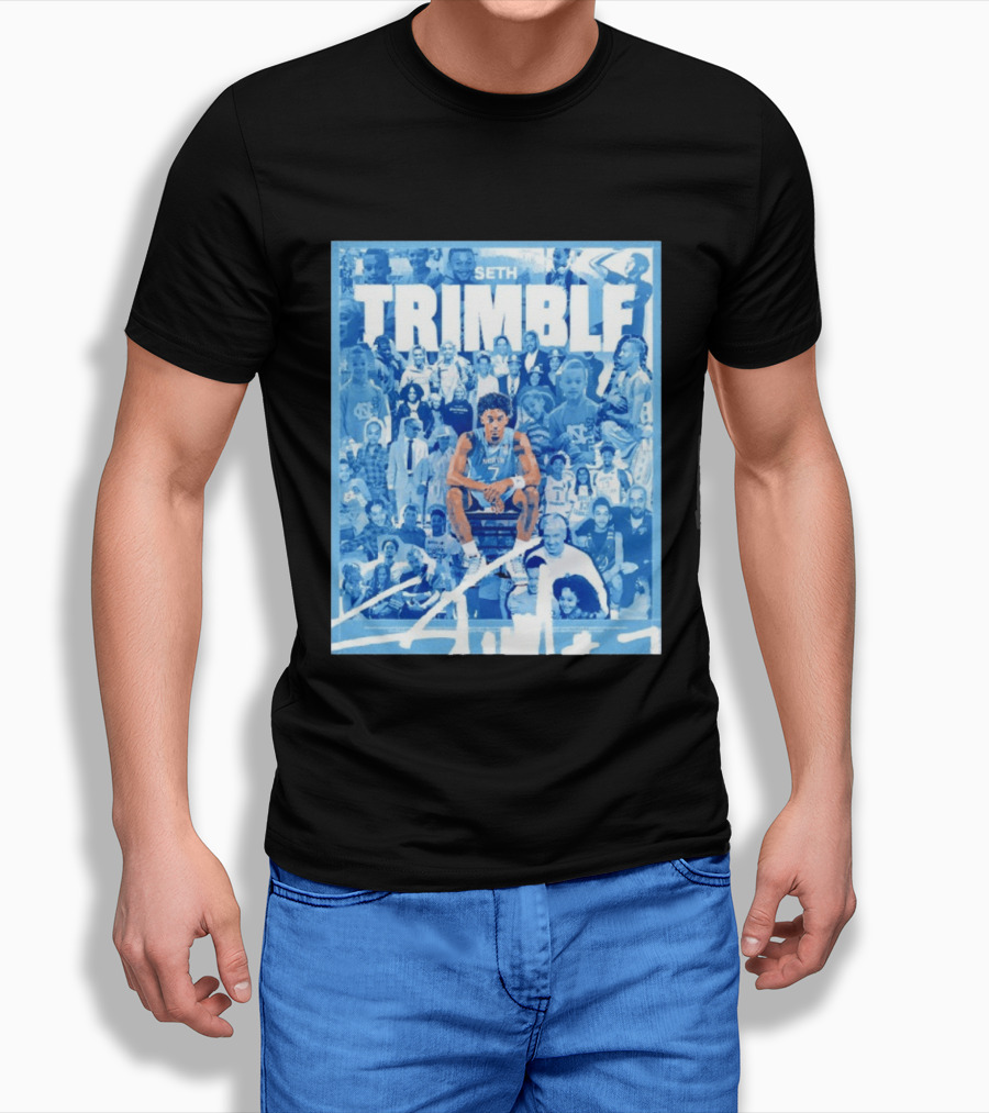 Seth Trimble North Carolina Tar Heels Basketball Collage T-Shirt