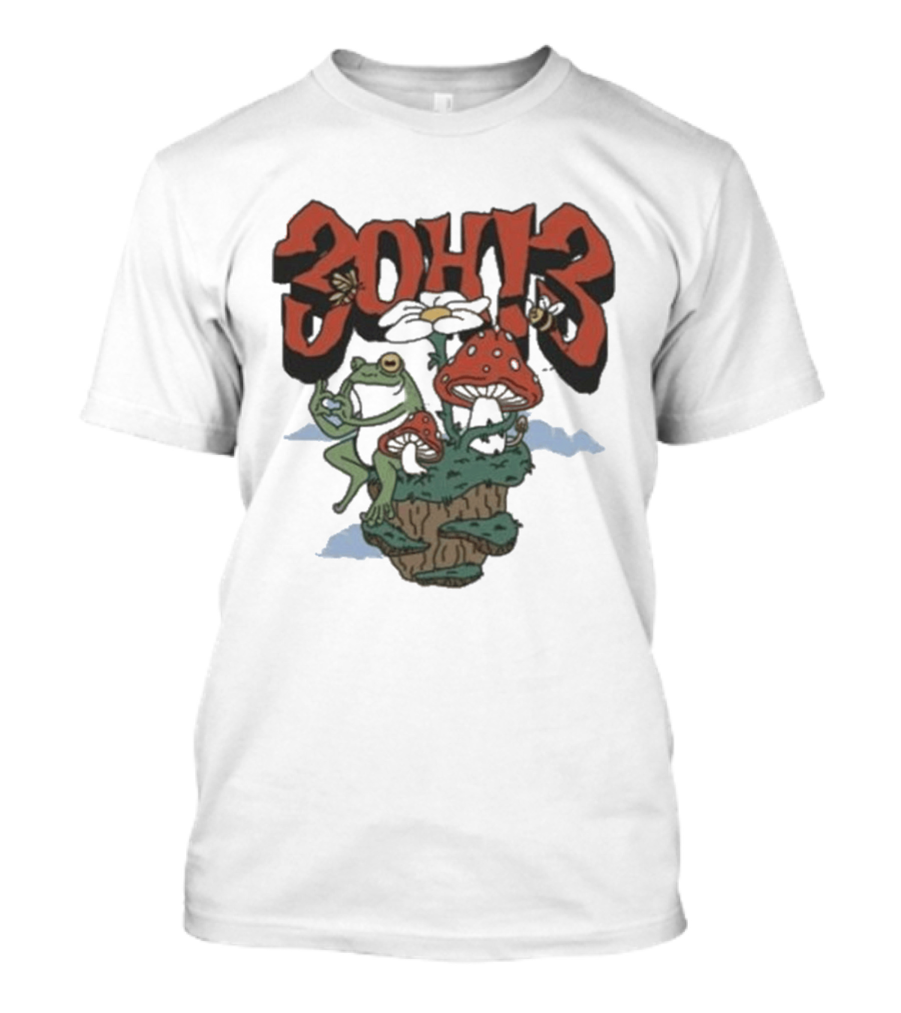 3Oh3 Mushroom Frog Fantasy With Bee And Flower T-Shirt