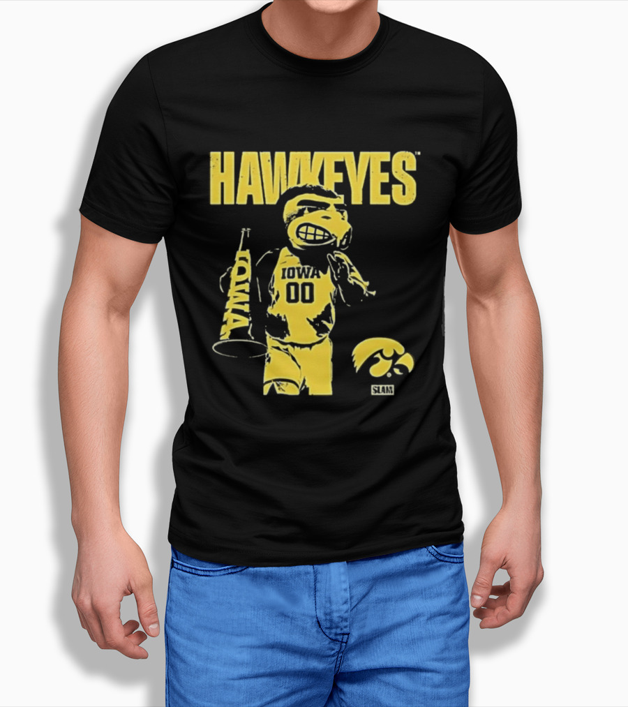 Iowa Hawkeyes Herky The Hawk 00 Slam Basketball T-Shirt