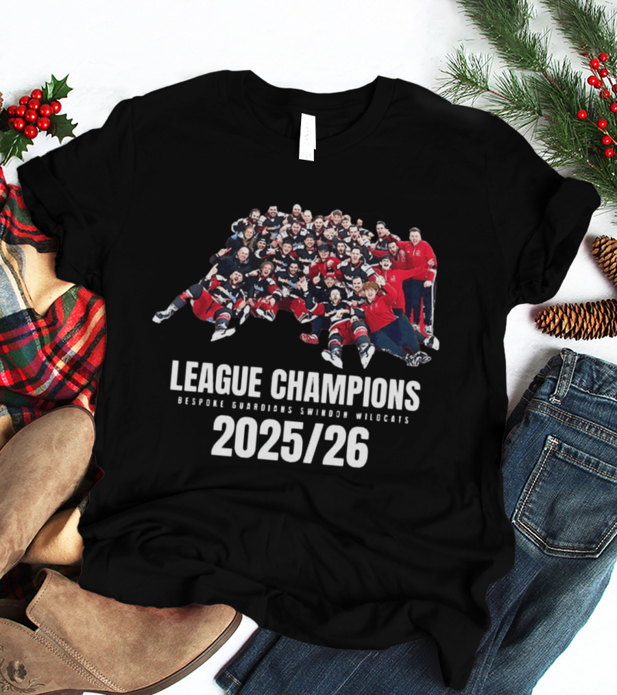 League Champions 2025 2026 Bespoke Guardians Swindon Wildcats T-Shirt