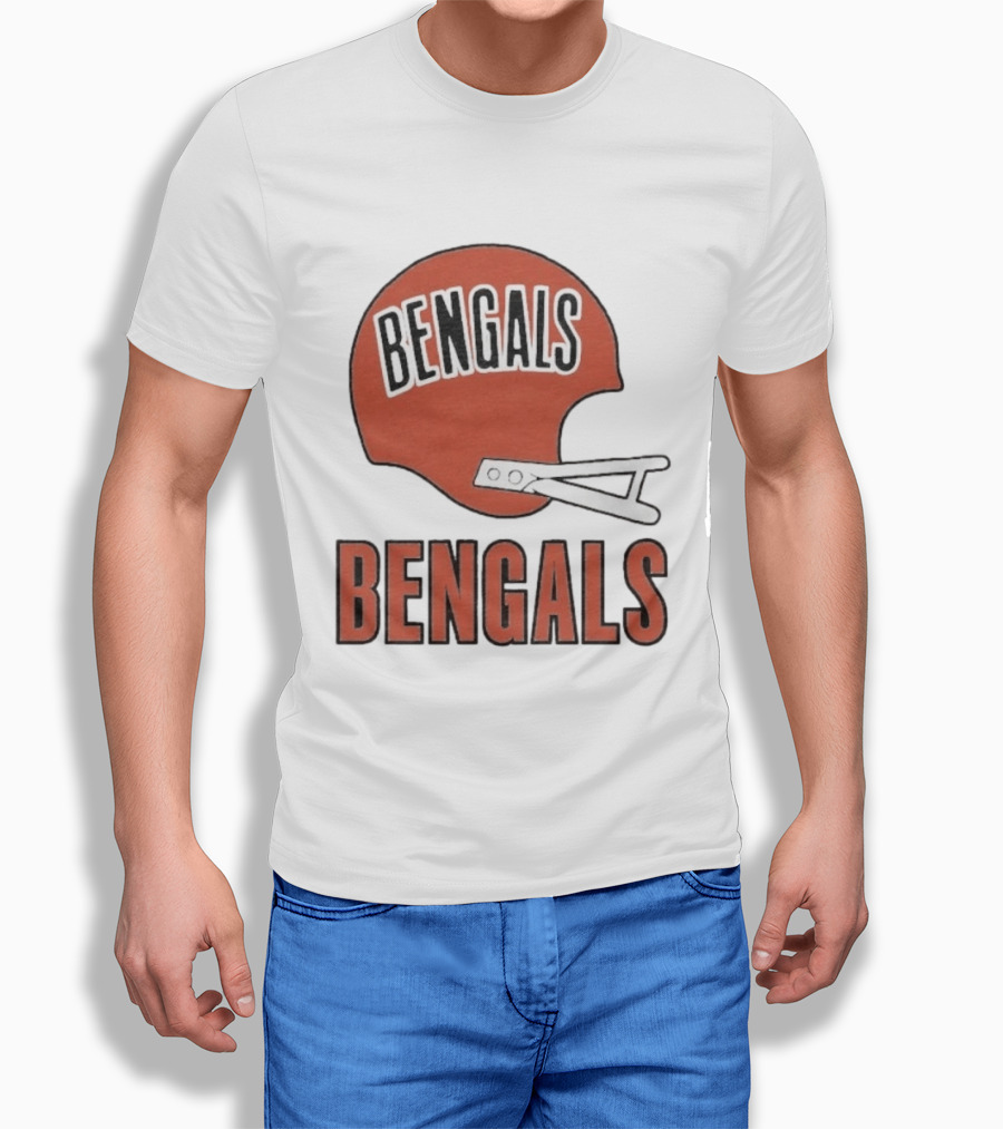Bengals Big Helmet Cincinnati Football Team Retro Fan Gear T-Shirt