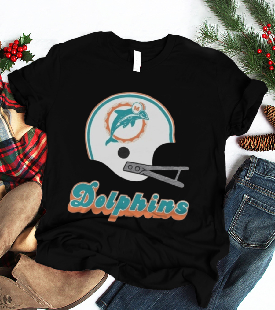 Miami Dolphins Vintage Helmet Dolphins T-Shirt