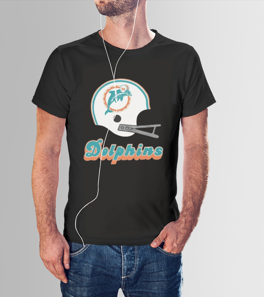 Miami Dolphins Vintage Helmet Dolphins T-Shirt