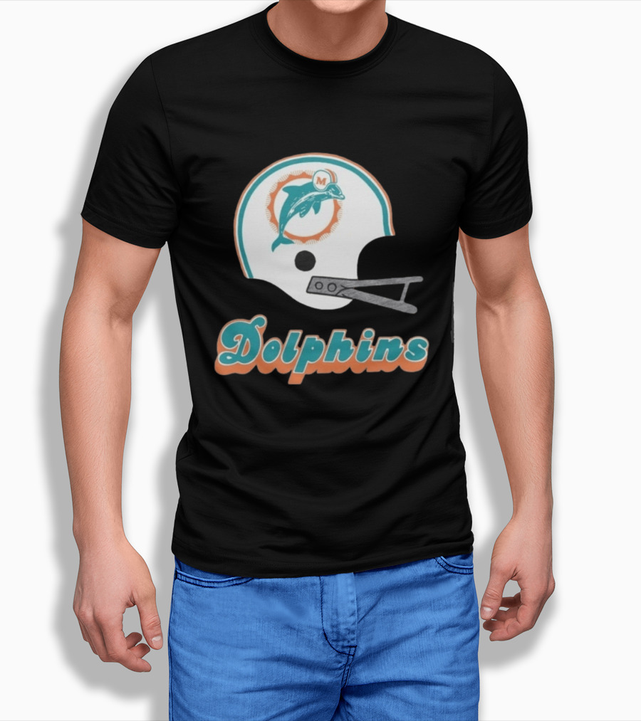 Miami Dolphins Vintage Helmet Dolphins T-Shirt