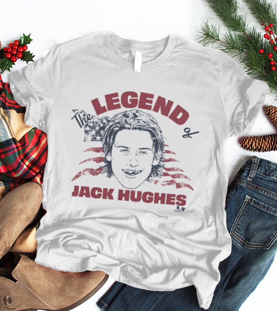 The Legend Of Jack Hughes American Flag T-Shirt