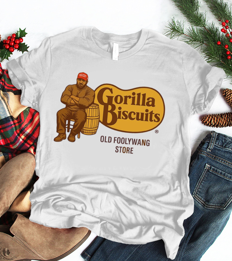 Cracker Barrel Gorilla Biscuits Old Foolywang Store Rustic Man And Barrel T-Shirt