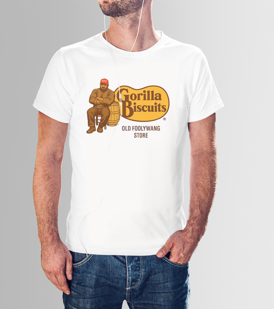 Cracker Barrel Gorilla Biscuits Old Foolywang Store Rustic Man And Barrel T-Shirt